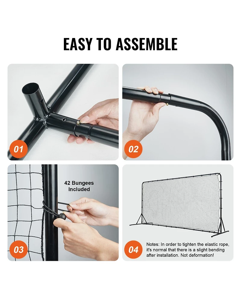 Vevor 12x6FT Soccer Rebounder Net Iron Soccer Training Equipment Portable Bag