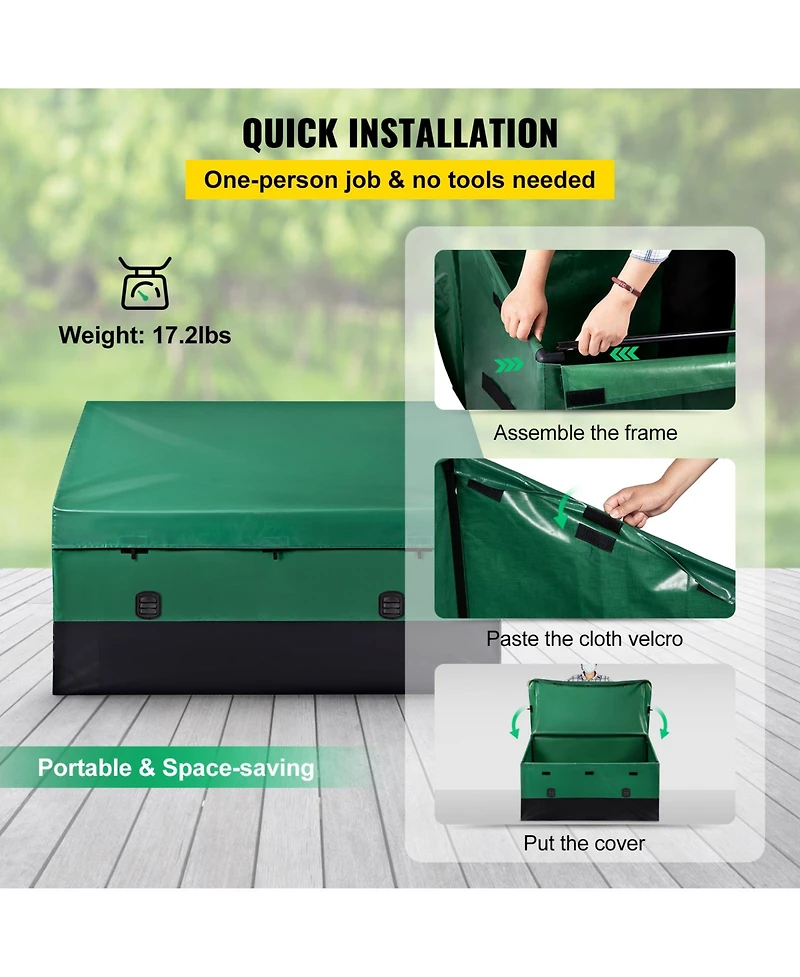 Vevor Outdoor Storage Box Patio Deck Box Waterproof Pe Tarpaulin