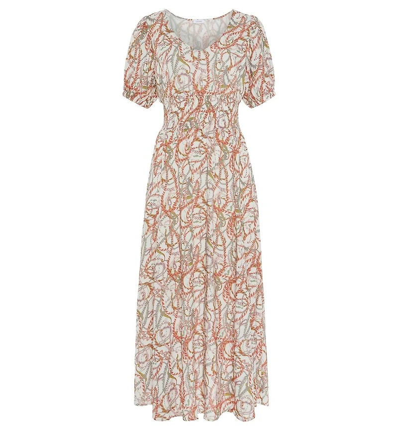 Lascana Women's Printed Puff Sleeve Maxi Dress