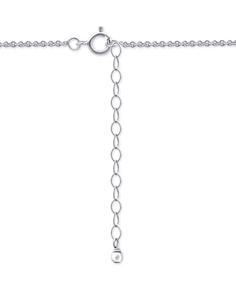 Macy's Pink Shell Inlay Fine Silver-Plated Teardrop Filagree Pendant Necklace