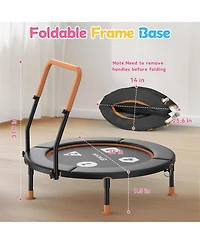 Bcan BT1 36" Toddler Trampoline, Astm Certified Foldable Kids Trampoline with Adjustable Handle, Indoor Outdoor Gift for 1-6 Years Old
