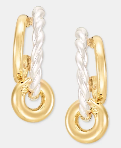 Anne Klein Rondelle Charm Split-Hoop Earrings
