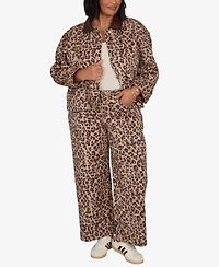 Ruby Rd. Plus Cheetah Print Denim Jacket