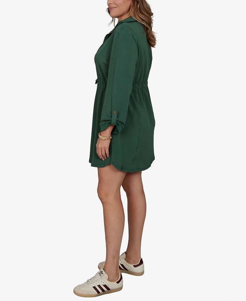 Ruby Rd. Plus Stripe Trim Drawstring Waist Dress