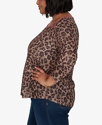 Ruby Rd. Plus Cheetah Print Knit Top
