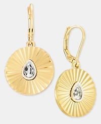 Anne Klein Crystal Radial Textured Drop Earrings