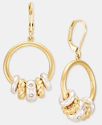 Anne Klein Pave Starburst Rondelle Drop Earrings