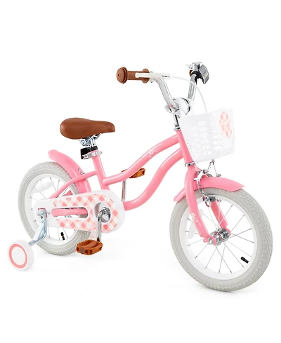 Slickblue Kids Bicycle with Training Wheels and Basket for Boys And Girls