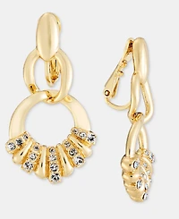 Anne Klein Pave Open Link Clip-On Drop Earrings