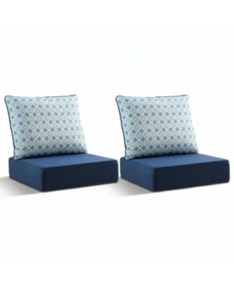 Pocassy 6 Thicker Outdoor Chair Cushion Set 22 X 24 Waterproof Patio Furniture Cushions With Removable Cover