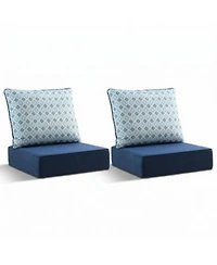 Pocassy 6 Thicker Outdoor Chair Cushion Set 22 X 24 Waterproof Patio Furniture Cushions With Removable Cover