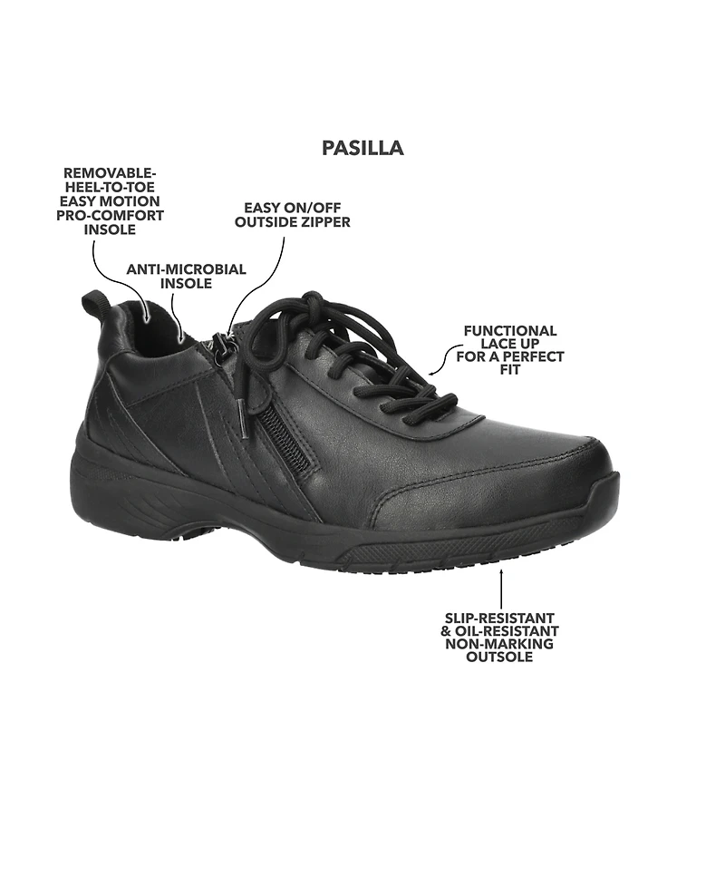 Easy Street Women's Pasilla Slip Resistant Lace-Up Sneakers