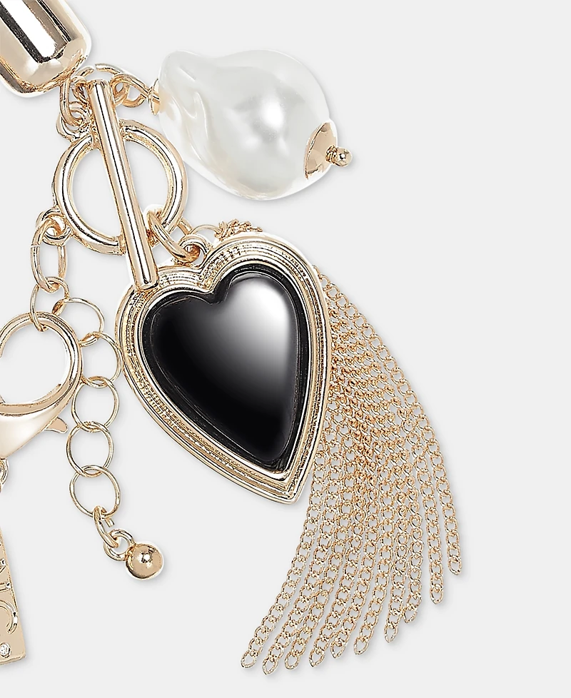 I.n.c. International Concepts Heart, Imitation Pearl & Chain Tassel Flex Bracelet, Macy's Exclusive