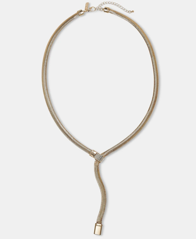 I.n.c. International Concepts Pave Omega Chain Lariat Necklace, 30" + 3" extender, Macy's Exclusive