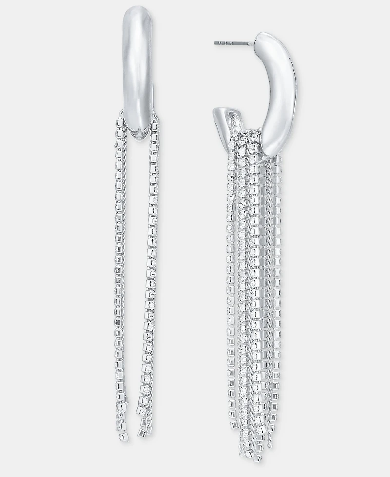 I.n.c. International Concepts Crystal Fringe C-Hoop Earrings, Macy's Exclusive