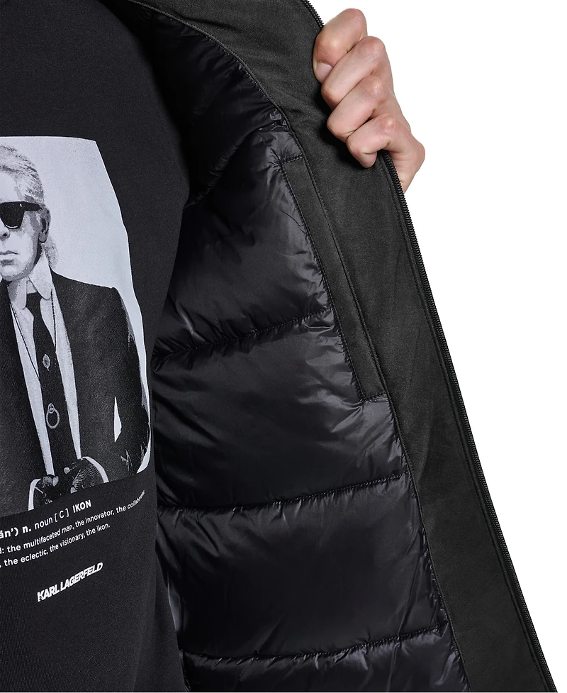 Karl Lagerfeld Paris Men's FlexTech Hooded Parka Jacket