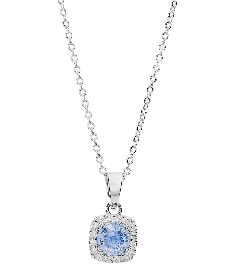 Macy's Sterling Silver Cubic Zirconia Halo Necklace