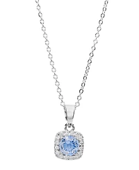 Macy's Sterling Silver Cubic Zirconia Halo Necklace