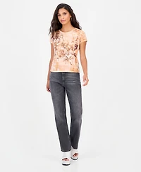 Guess Women's Rose Pillars R4 Retro Graphic T-Shirt
