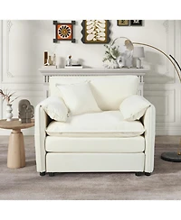 Clihome Oversized 41.73" Sofa Chair, Modern Upholstered Armchair with 1 Toss Pillow, Modular Sectional for Living Room
