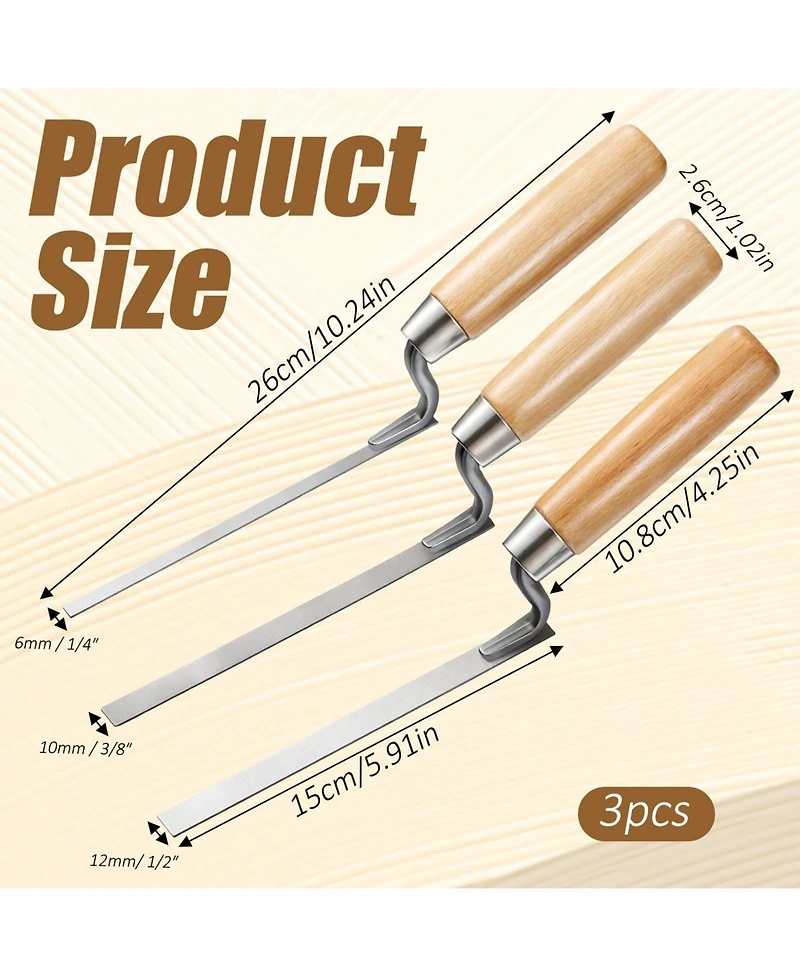 Xdovet Tuck Pointing Trowel Set Wood Handle Masonry Tools