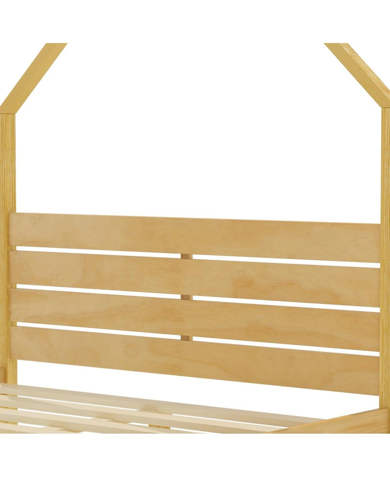 Streamdale Furniture Full House Bed Frame with 2 Storage Drawers, Montessori Style