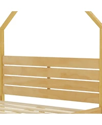 Streamdale Furniture Full House Bed Frame with 2 Storage Drawers, Montessori Style