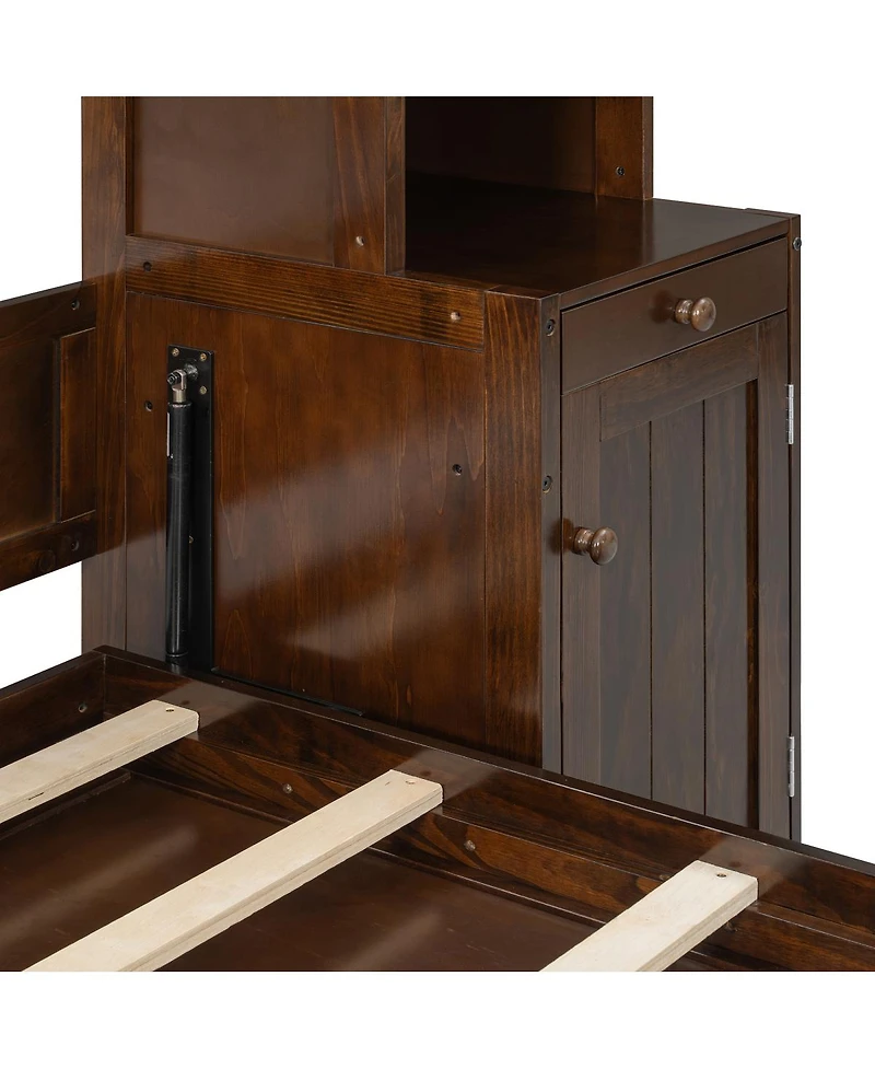 Streamdale Furniture Queen Size Murphy Bed with Desk, Storage Cabinets and Drawers
