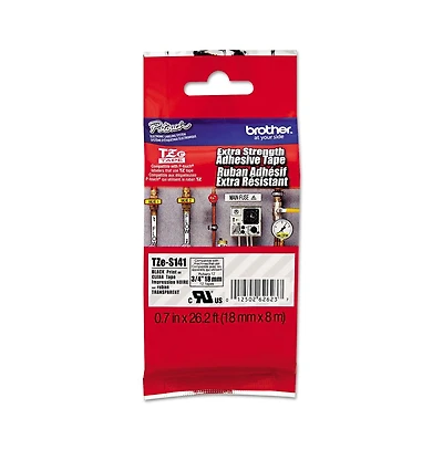 Brother P-Touch TZES141 Extra-Strength Laminated Label Tape, 0.7" x 26.2 ft.