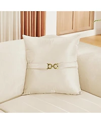 Streamdale Furniture 2-Piece Modern Velvet Sofa Set with Gold Trim and Pillows