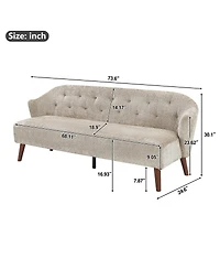 Streamdale Furniture Modern 73.6" Tufted 3-Seater Upholstered Sofa