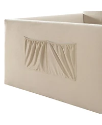 Streamdale Furniture Twin Size Velvet Upholstered Daybed with Side Storage Pockets
