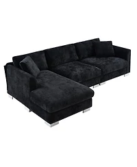 Streamdale Furniture 96" Modern Cloud L-Shaped Chenille Sectional Sofa with 2 Pillows