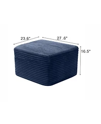 Streamdale Furniture Ultra-Cozy Ribbed Corduroy Square Ottoman - Versatile, Pet-Friendly Footrest