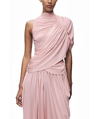 Nocturne Women's Asymmetric Sleeve Draped Blouse