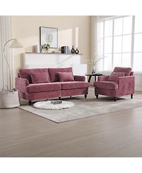 Streamdale Furniture Mid-Century Modern Chenille 2-Seater Loveseat Sofa