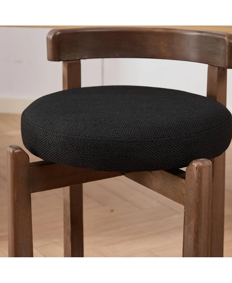Streamdale Furniture Set of 2 Mid-Century Modern Swivel Counter Stools, 26" Seat