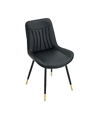 Streamdale Furniture Set of 2 Tech Fabric Dining Chairs with Metal Legs