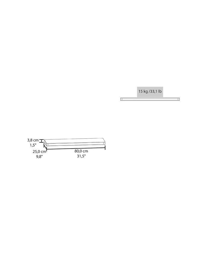 Fm Furniture Set of 2 Iva Floating Shelf
