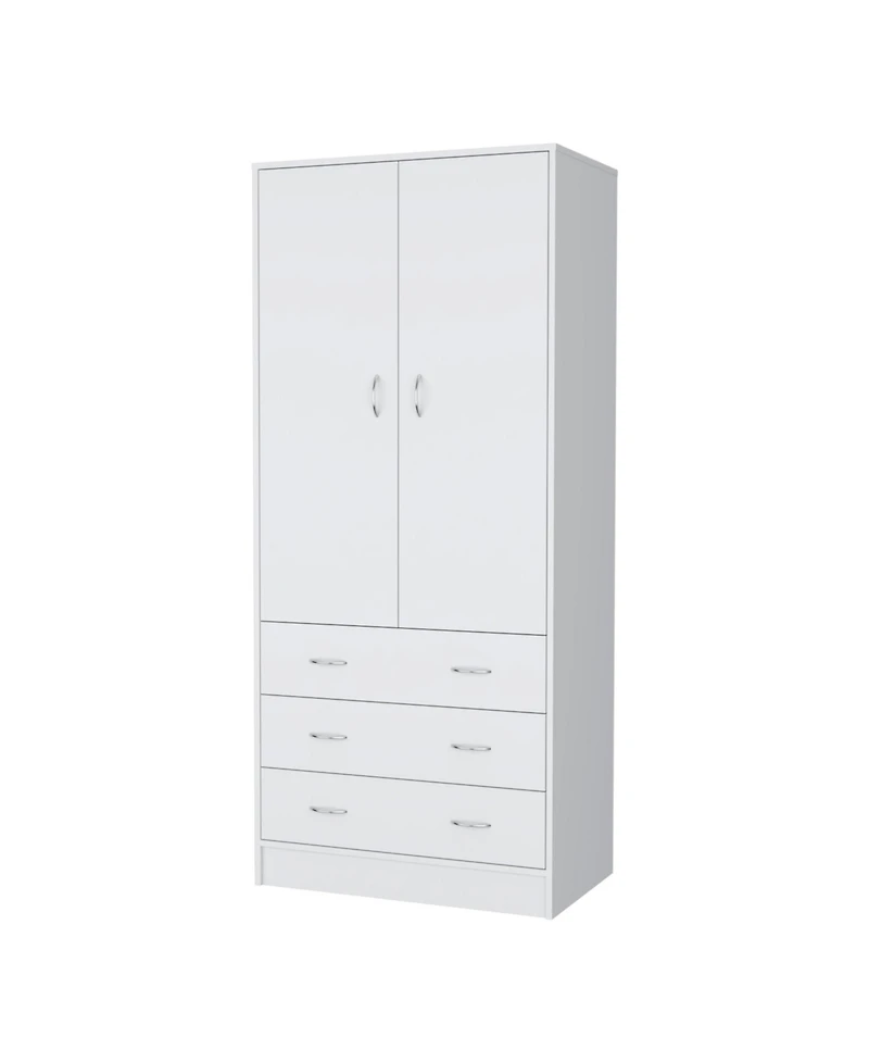 Fm Furniture Prescott Armoire, with 2 doors, 3 drawers and 1 hanging rod