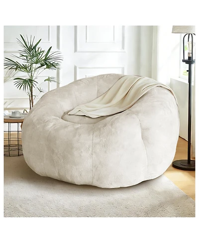 Streamdale Furniture Round Floral Bean Bag Chair: Comfortable Body-Contouring Support