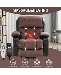 Streamdale Furniture Power Electric Massage Lift Recliner with Heat, Vibration, and Usb