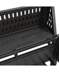 Streamdale Furniture Twin Xl Metal Loft Bed with Storage, Pegboard, Usb, and Led Lights