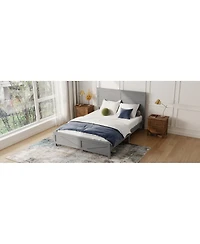Streamdale Furniture Farmhouse Queen Bed with Barn Door Headboard and Footboard