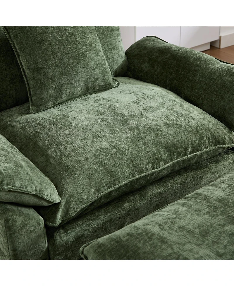 Streamdale Furniture 44.5" Modern Chenille Accent Chair with Ottoman