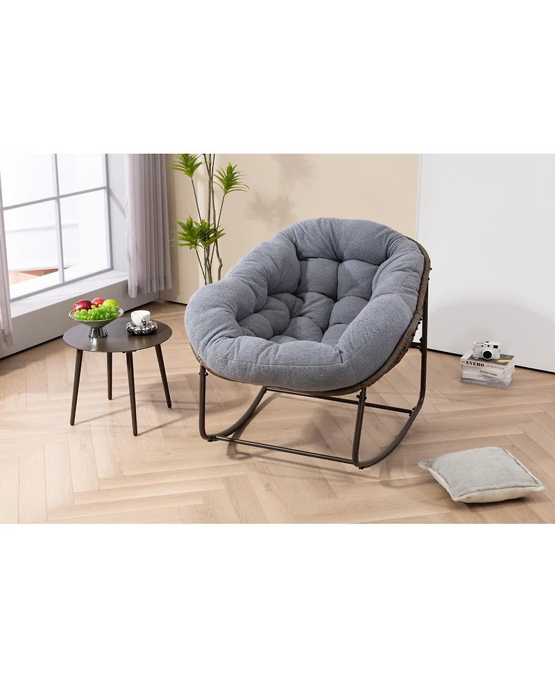 Streamdale Furniture Outdoor Rattan Rocking Chair with Padded Cushion
