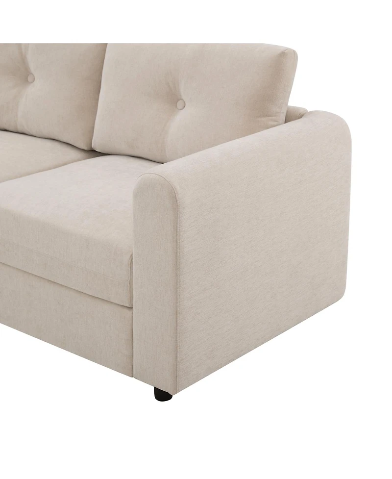 Streamdale Furniture 4-Piece Upholstered Curved Modular Sectional Sofa with Button