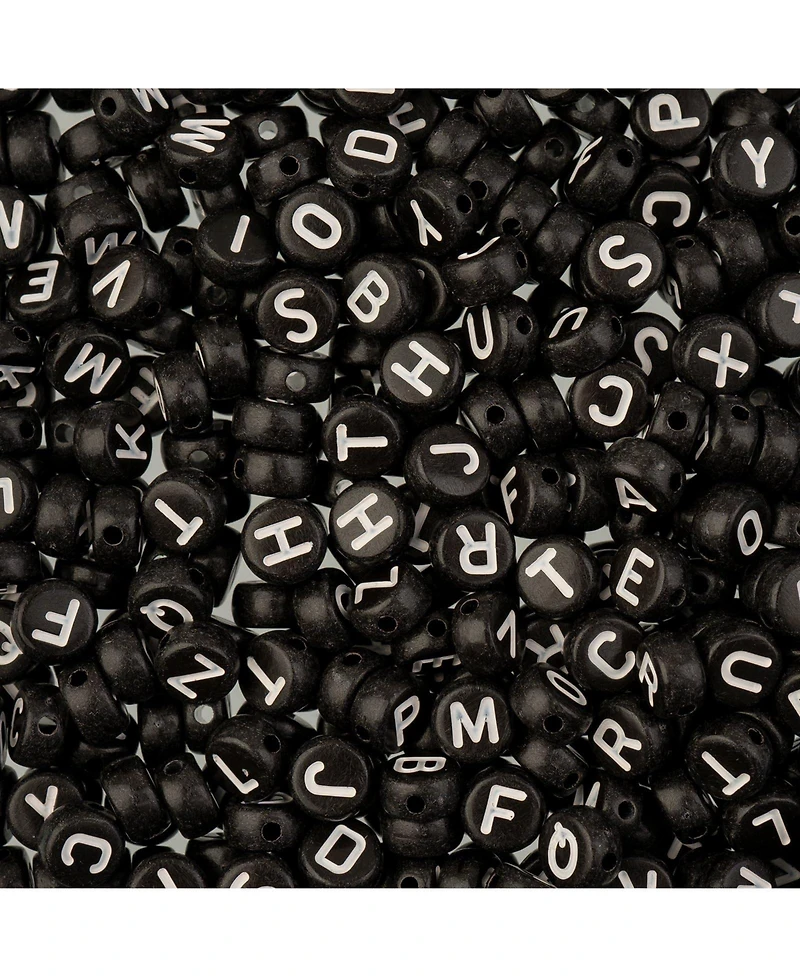 John Bead 4x7mm Plastic Round Alphabet Craft Beads, 72g