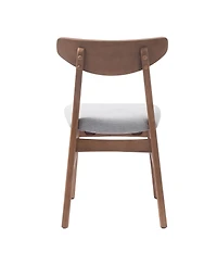 Streamdale Furniture Set of 2 Modern Scandinavian Chairs with Curved Wood Backrest