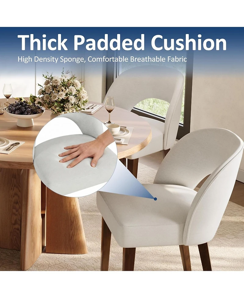 gaomon Modern Dining Chairs Set of 4, Plush Chenille Upholstered Dining Chair Kitchen Chairs, Farmhouse Dinner Chair for Kitchen Dining Room